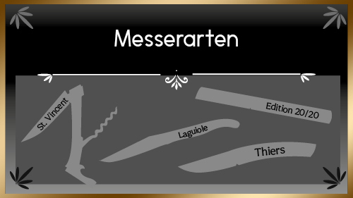 Übersicht ALLER Messerarten Übersicht ALLER Messerarten