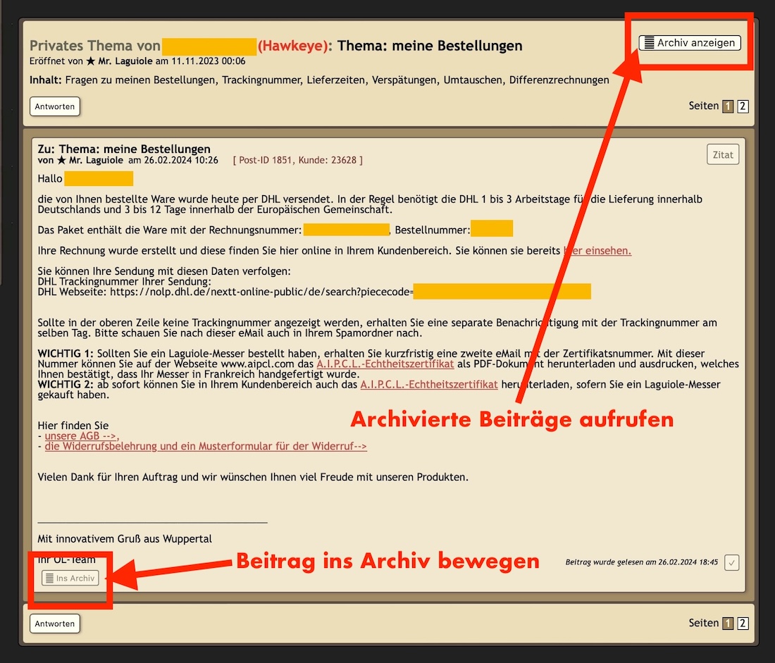das MyChat Konzept bei original-laguiole.de