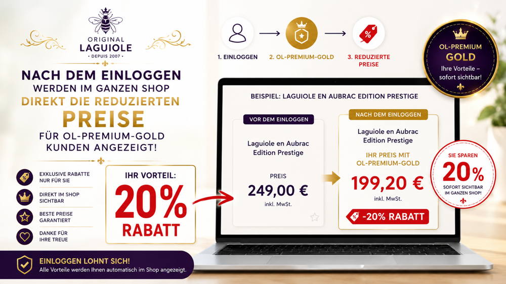 Rabatte für OL-Premium-Gold Kunden im Shop sofort sichtbar