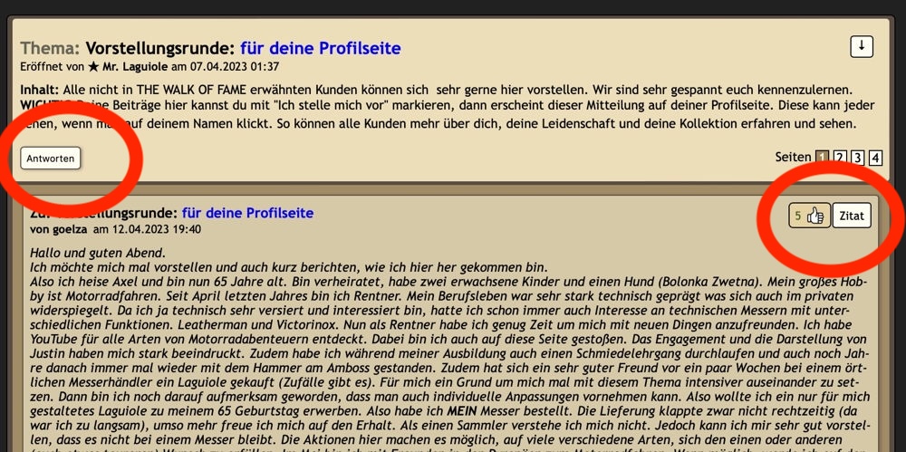 in OLC Beiträge schreiben