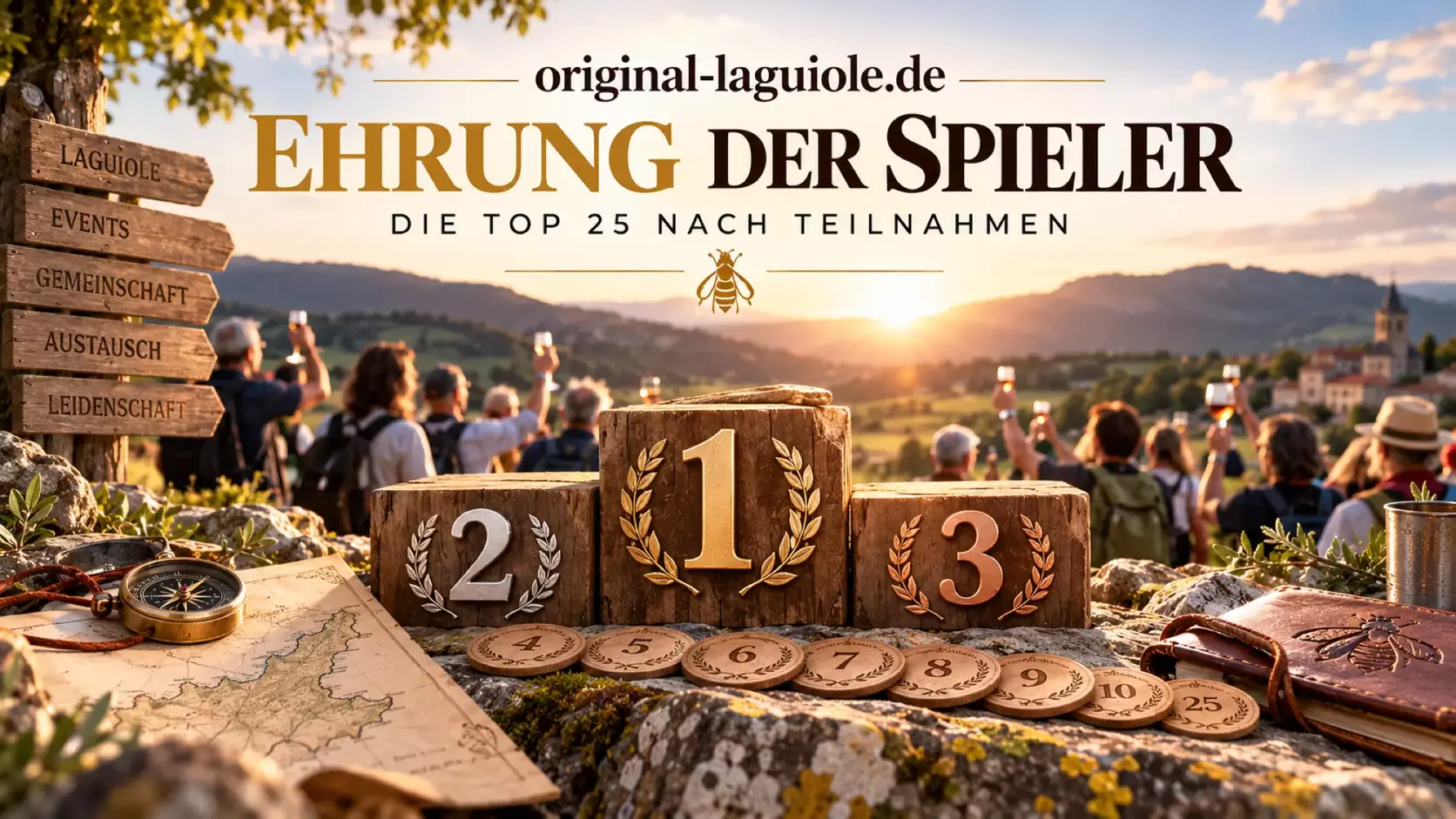 Ehrung der Spieler - die Top 25 nach Teilnahmen
