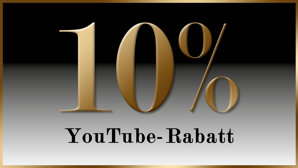 10% YouTube-Rabatt in unseren Videos